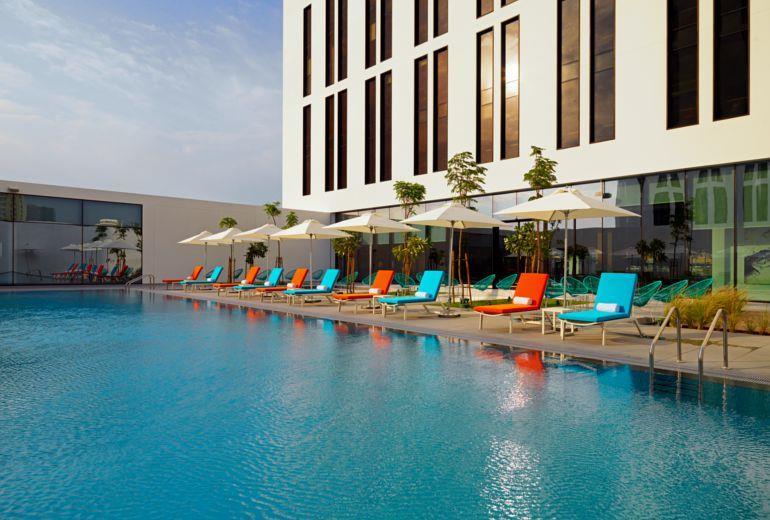 Hotel Aloft Me'Aisam, Dubái Exterior foto